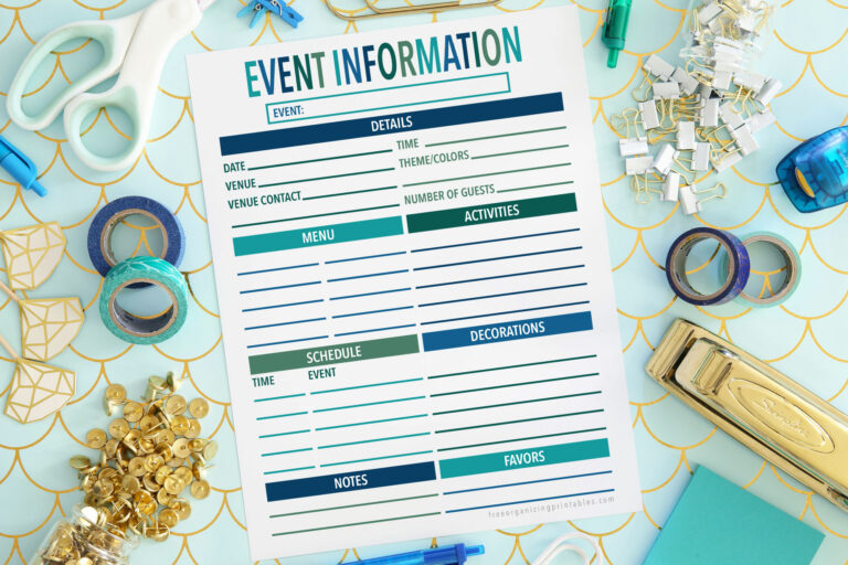 Free Printable Event Planning Template