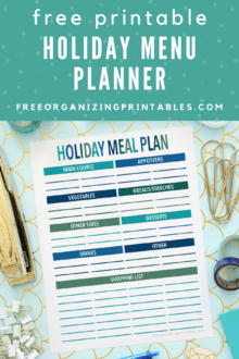 Free Printable Holiday Menu Planner | Free Organizing Printables