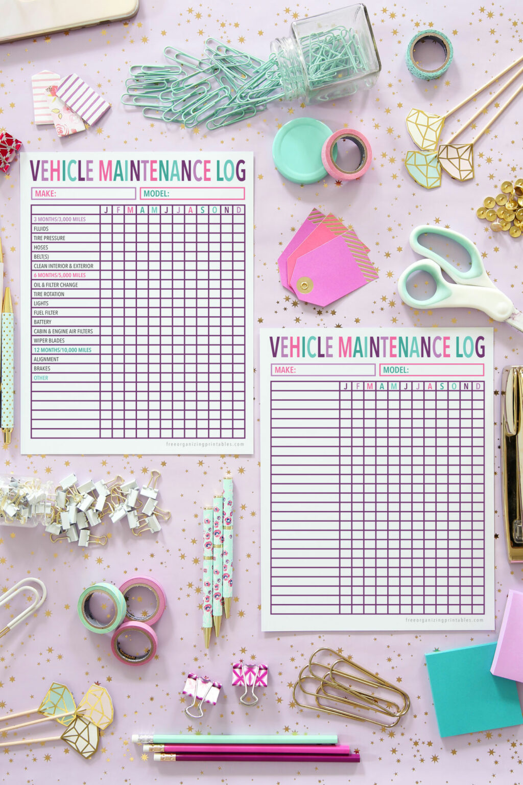 Vehicle Maintenance Log Printable | Free Organizing Printables