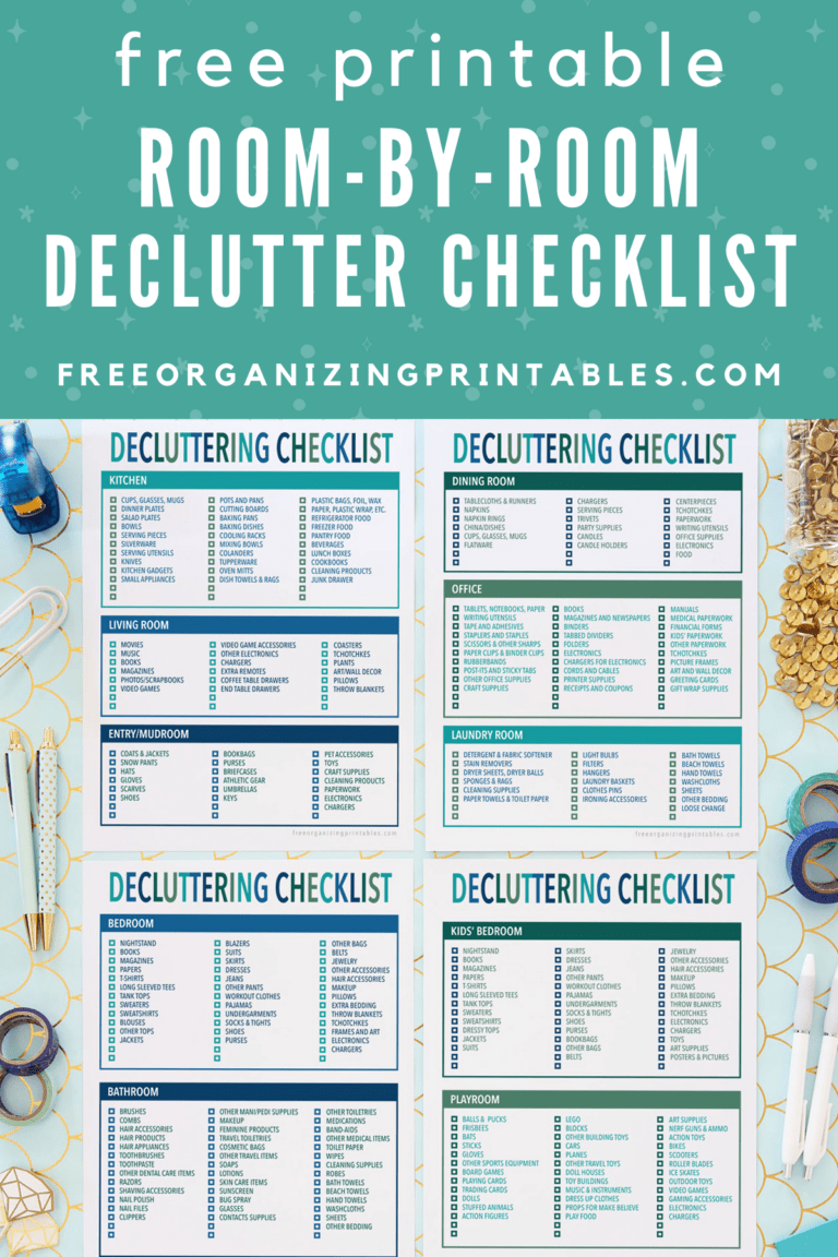 Decluttering Checklist For Any Room Free Printable In Vrogue co