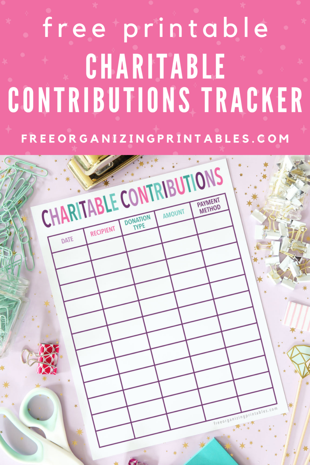 Charitable Contribution Tracker | Free Organizing Printables