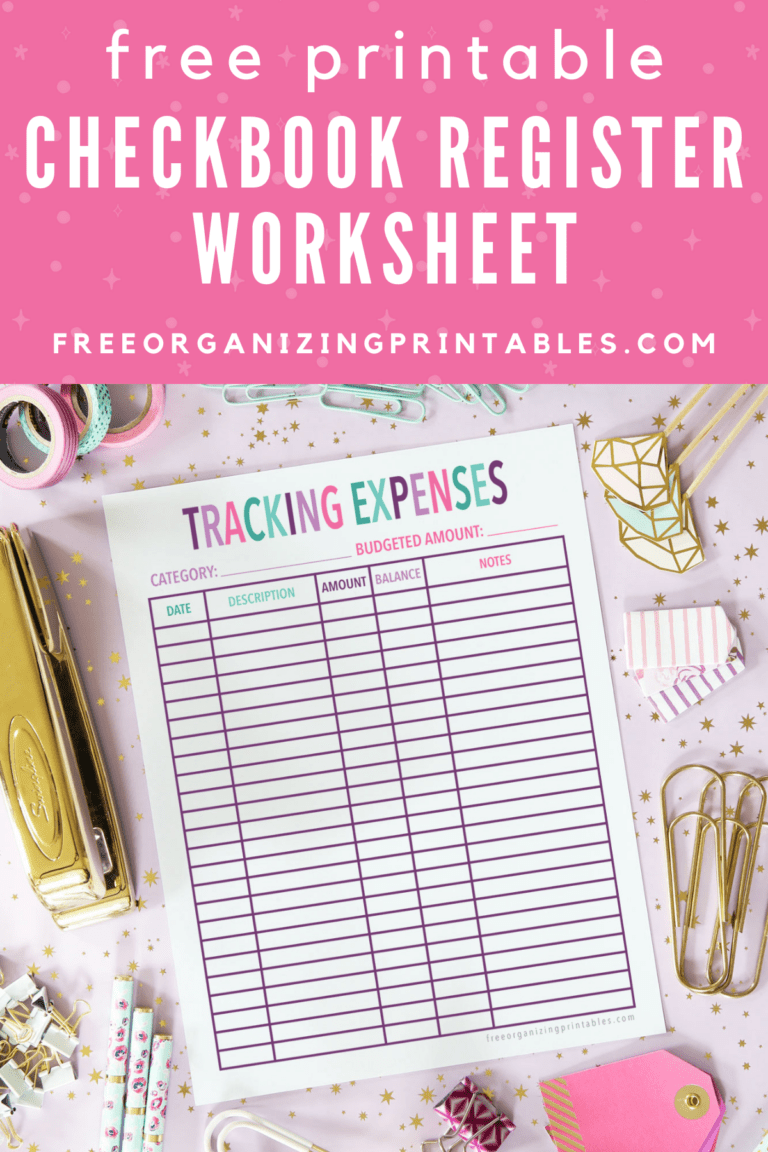 Free Printable Check Register | Free Organizing Printables