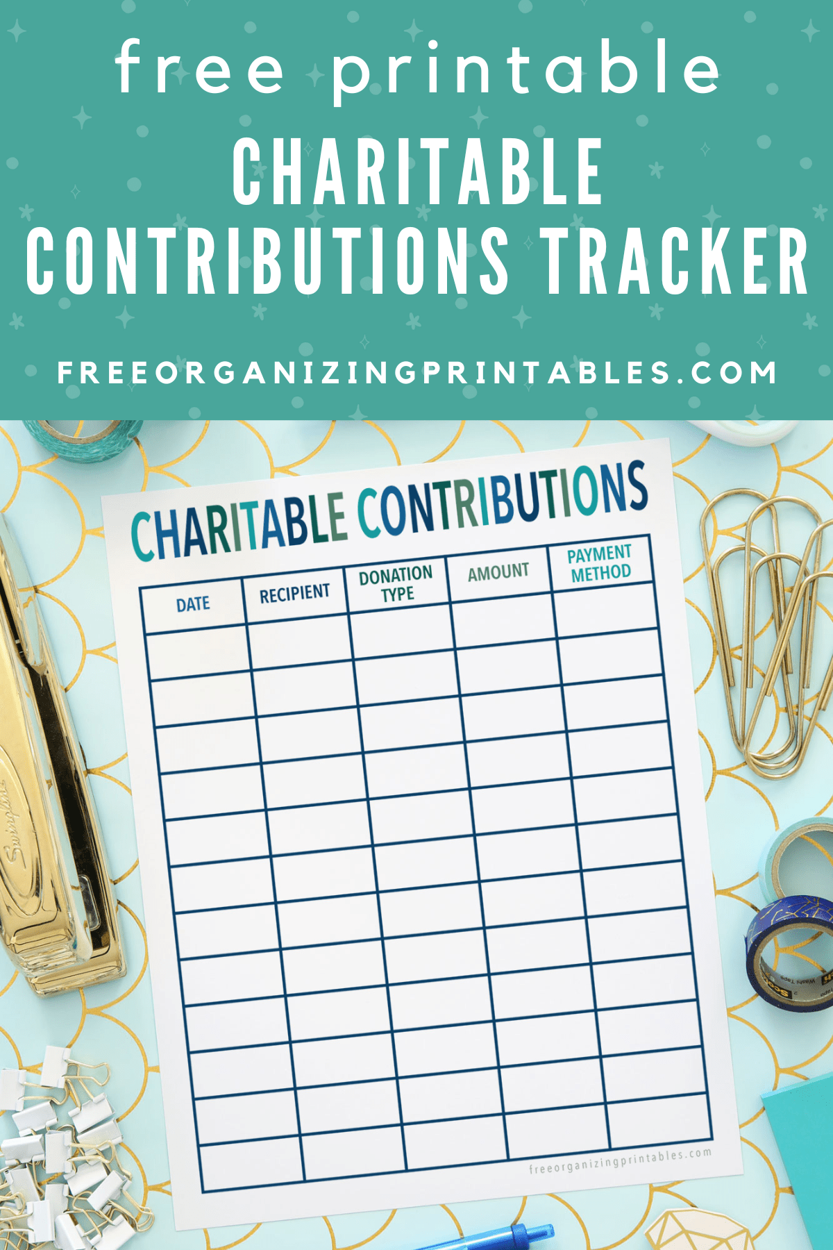 Charitable Contribution Tracker | Free Organizing Printables