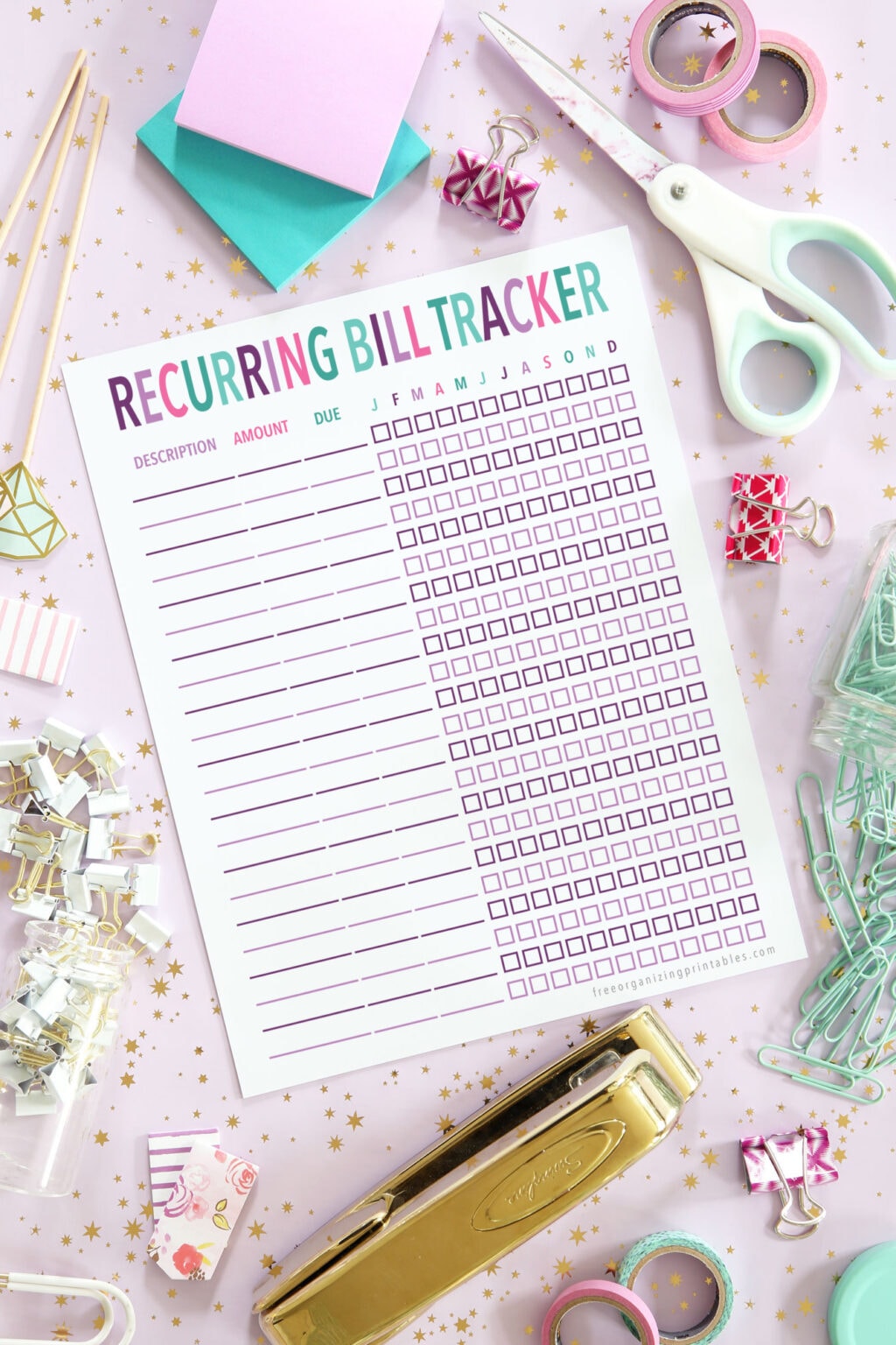 Bill Tracker Printable | Free Organizing Printables